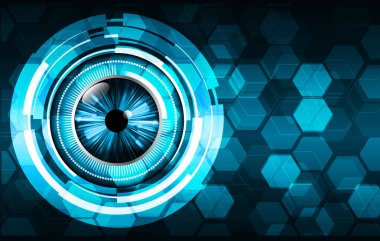 Göz görünümlü soyut teknoloji arkaplanı