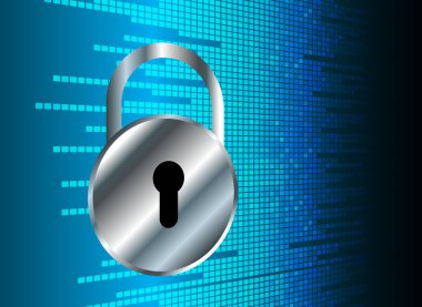 Bir kilit simgesinin vektör illüstrasyonu