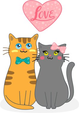 Kedi ve kediler. vektör illüstrasyonu