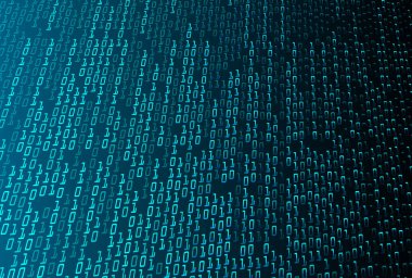 İkili kod ve sayılarla soyut arkaplan