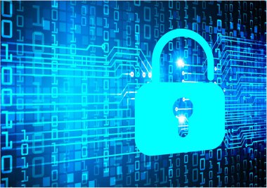 mavi arkaplanda güvenlik kilidi