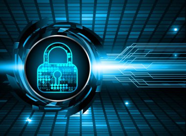 ikili kod ve kilit ile soyut arkaplan