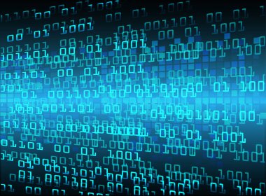 İkili kod ve sayılarla soyut arkaplan