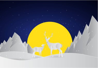 Kışın ren geyiği