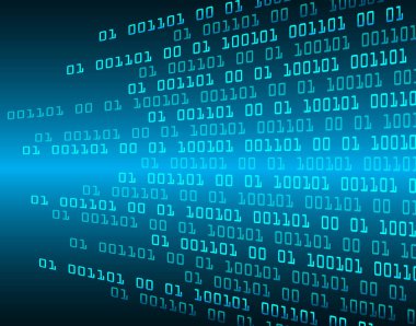 ikili kod ve mavi ile soyut arkaplan