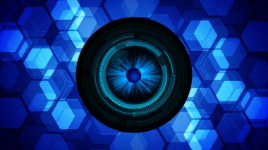 Fütürist teknolojiye sahip soyut mavi arkaplan