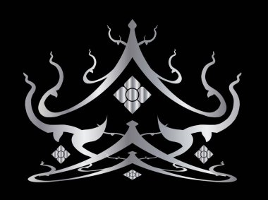 Ejderhalı bir tacın vektör çizimi