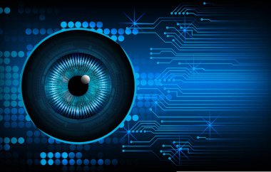 Dijital mavi arkaplan ile soyut göz