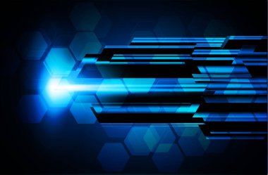 Parlak altıgenli soyut teknoloji arkaplanı