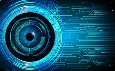 Sanal insan gözü ile soyut mavi arkaplan