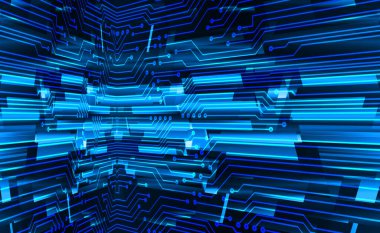 Parlak çizgileri olan soyut mavi arkaplan