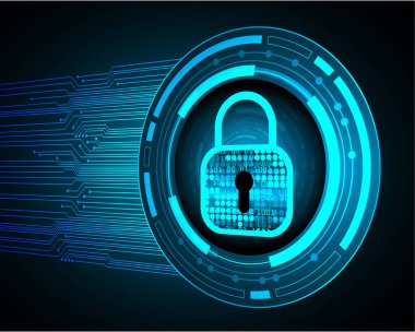 Siyah arkaplanda kilit simgesi olan dijital tablet bilgisayarının 3d illüstrasyonu