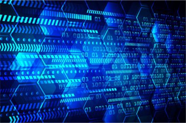 İkili kod ve devre kartı ile soyut arkaplan