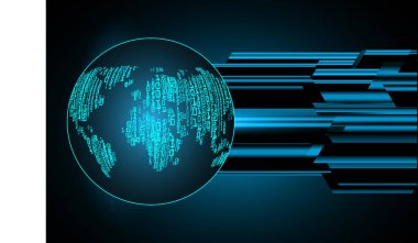 Dünya haritalı soyut teknoloji arkaplanı