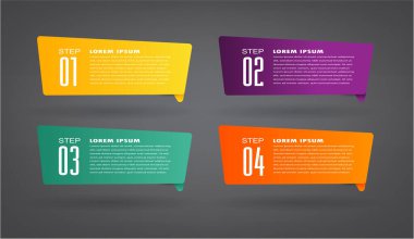 Konuşma baloncuklarıyla vektör ilerleme çubuğu şablonu