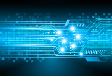 Devre teknolojisi geçmişi. vektör illüstrasyonu