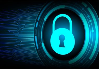 İkili kodlu bir kilidin vektör illüstrasyonu