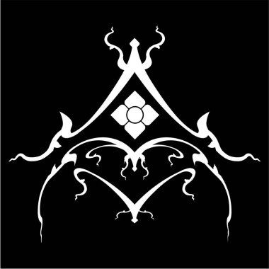 Dövme sanatının siyah ve beyaz vektör çizimi