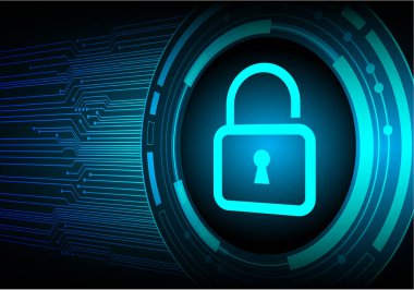 İkili kodlu bir kilidin vektör illüstrasyonu