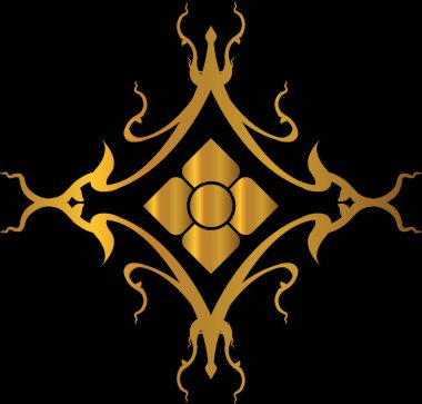 Siyah arkaplanda altın kaplama