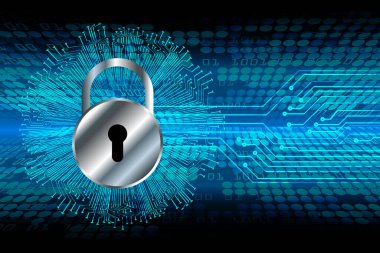 ikili kod ve kilit ile soyut arkaplan