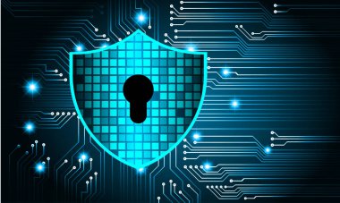 Dijital tablet bilgisayar ekranında veri simgesine sahip siber güvenlik kavramı