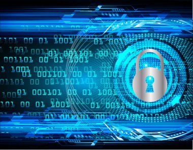asma kilit ve ikili kodlu internet güvenliği kavramı