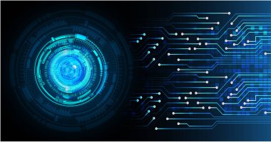 Devre kartlı soyut mavi teknoloji arkaplanı