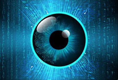 Sanal ekranlı mavi göz. vektör illüstrasyonu