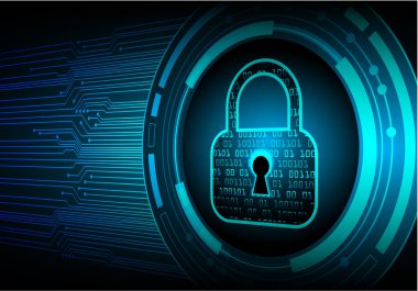 Kilit ve ikili kodun vektör illüstrasyonu