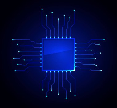 Devre kartı ile soyut arkaplanın vektör illüstrasyonu