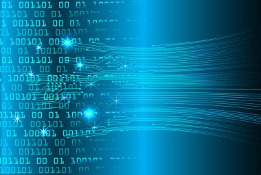 İkili kod ve devre kartı ile soyut arkaplan