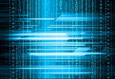 İkili kod ve teknolojiyle soyut arkaplan