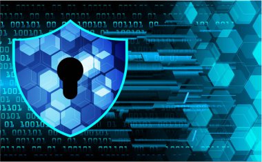 Ekranda ikili kodlu siber güvenlik kavramı