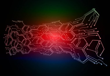 Parlak altıgen çizgileri ve metnin için alanı olan soyut bir arkaplan. vektör illüstrasyonu