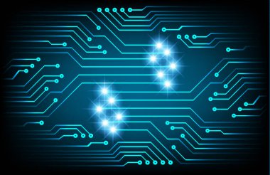 Elektronik cihazlı devre kartı. vektör illüstrasyonu