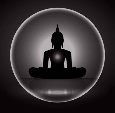 Buddha siluet vektör çizimi