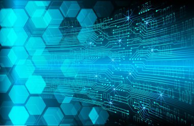 Mavi altıgenli soyut teknoloji arkaplanı