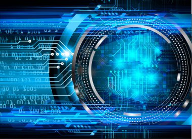 İkili kod ve devre ile soyut teknoloji arka planı