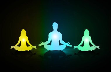 Yoga meditasyon konsepti. Orijinal tasarım vektör illüstrasyonu