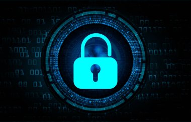 dijital güvenlik kavramı: mavi arkaplanda ikili kod