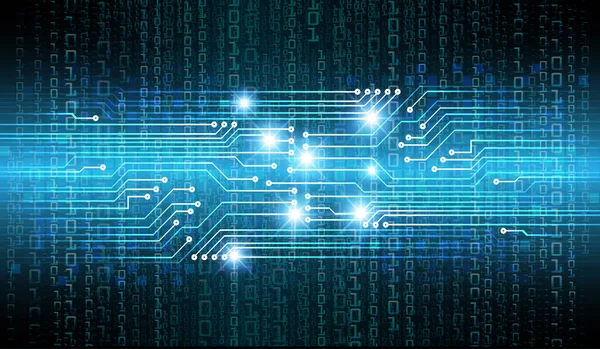 Circuit Board Binary Code — Stock Vector