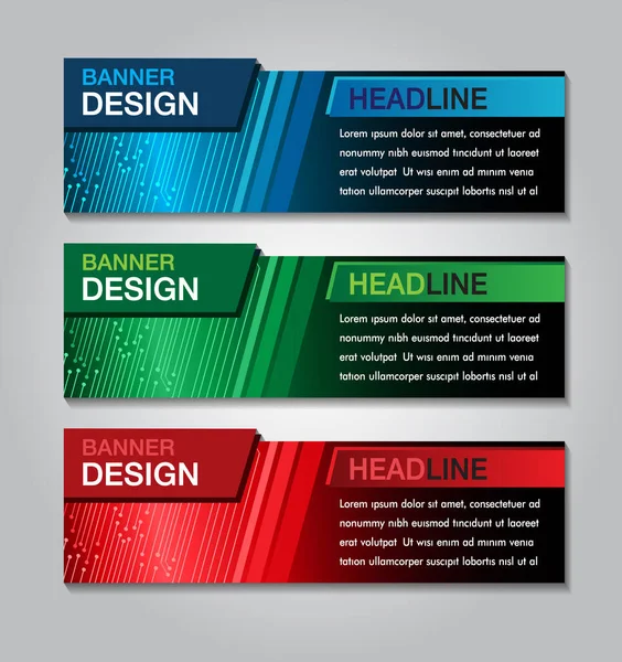 Conjunto Banners Com Fitas Lugar Para Seu Texto — Vetor de Stock