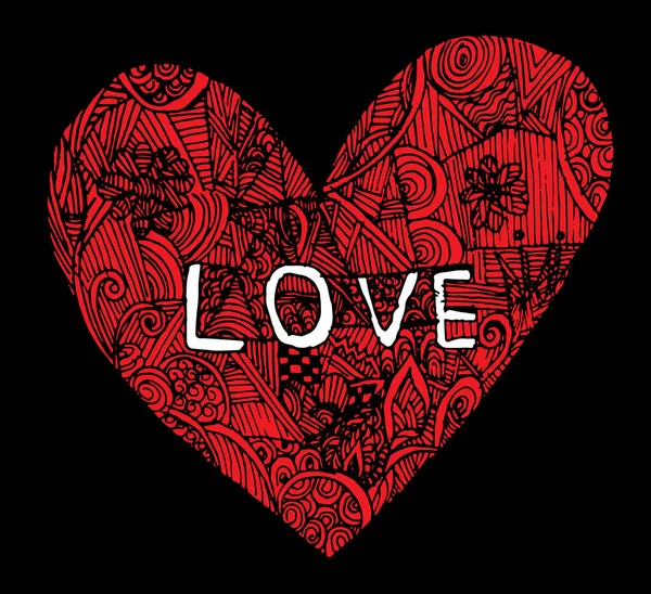 Illustration Vectorielle Cœur Avec Amour — Image vectorielle