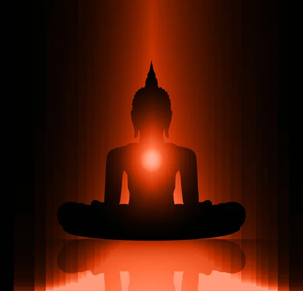 Buddha Silhouette Nebel — Stockvektor