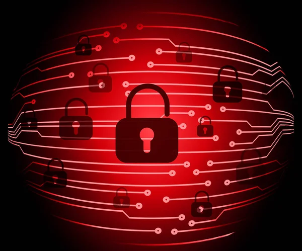 Bilgisayar ekranında güvenlik kilidi var. vektör illüstrasyonu