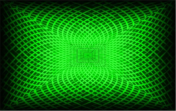 緑の抽象的な背景に輝く円 — ストックベクタ