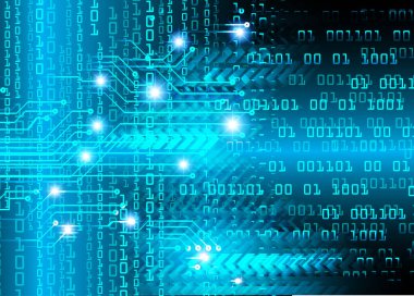 İkili kod ve devre ile soyut arkaplan