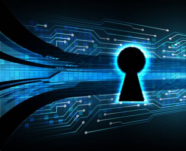 Devre kartı arka planına sahip dijital güvenlik kavramı