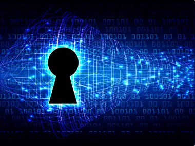 mavi arkaplanda anahtar ve asma kilit simgesi